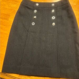 Carlisle Black Pencil Skirt with Button Accents